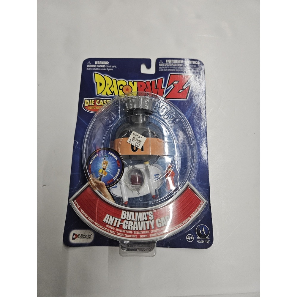 DRAGON BALL Z RARE BULMA'S ANTI-GRAVITY CAR DIE CAST 2001 Irwin NIP
